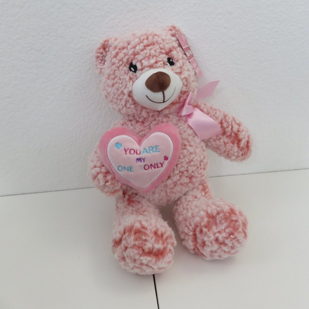 Pink red GOFFA 10-12”  Bear with Heart & Bow